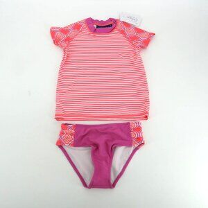 Cabana Life Girls 2-Piece Swim Rash Guard Bikini Bottom UPF 50 Size 4 NWT $40
